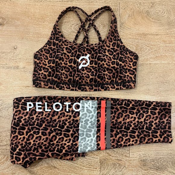 Peloton Other - Small Peloton WITH Cheetah Bra & Capri Legging Set